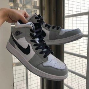 Nike Air Jordan 1 mid light smoky gray women's shoes new